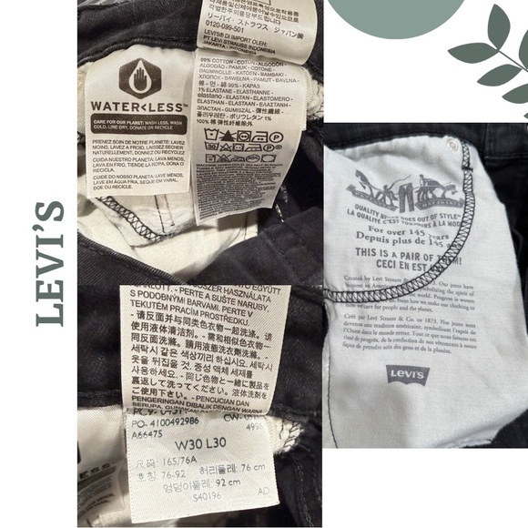 Levi’s Men’s 511 Slim Fit Jeans – Black Wash (W30 L30) - Picture 8 of 8